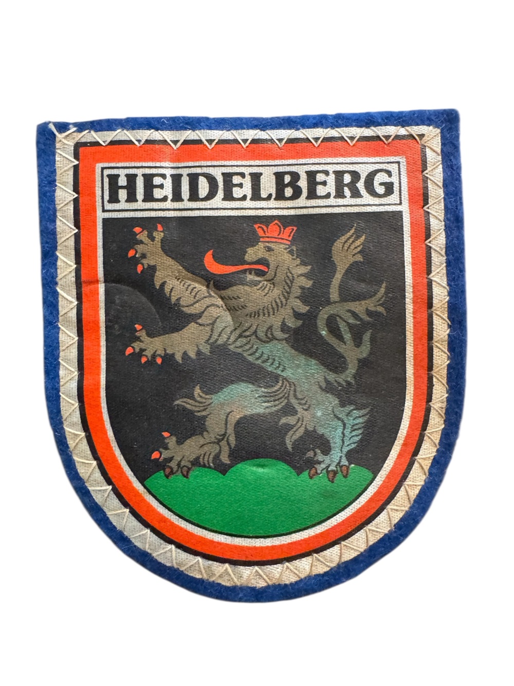 Vintage Heidelberg Germany Embroidered Black felt souvenir patch